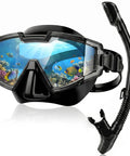All-In-One Snorkel Mask Set With Dry Snorkel And 180 Degree Panoramic View, Anti-Fog And Anti-Leak Tech, Built For Adults, A Beach Day Essential