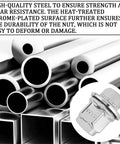 5Pcs M12x1.5 Chrome Lug Nuts With Washer, Closed End Mag Style, heat-treated chrome finish, alloy steel, durability illustration
