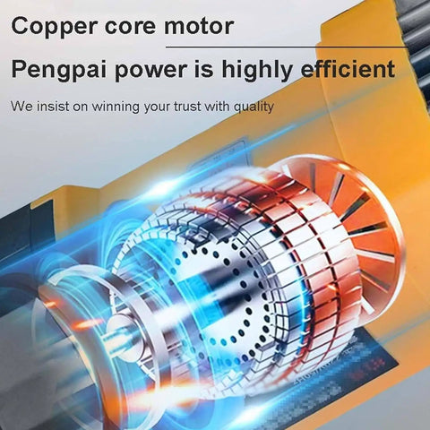 Close-up of copper core motor in CUTPOIY 220V Electric Hydraulic Steel Tube Bender, showcasing efficient design for rebar bending.