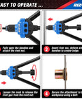 Step-by-step guide for using the Rivet Nut Tool Kit, 16 Inch Rivnut Tool With 13 Metric And SAE Mandrels, Threaded Nutsert Tool