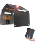 10W Foldable Solar Charger With USB A Output For On-The-Go Power, IP67 Waterproof Folding Panel Pack for Camping, shown folded and unfolded