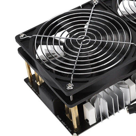 Close-up angle of cooling fans on Beefy 12V To 48V 2500W High Frequency Induction Heater Kit with ZVS Board Module