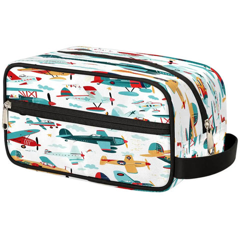 Cartoon Colorful Airplane Makeup Bag Travel Toiletry Kit Durable Dopp Kit Portable Cosmetic Wash Bag Pouch For Women And Men