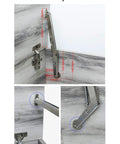 Installation steps showing Soft Close Lid Support System With 250N Gas Struts, Heavy Duty Hinges mounted on cabinet lid.