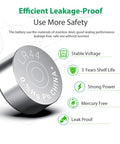 Top Shelf 20 Pack Lr44 Ag13 357 303 Sr44 1.5V Button Coin Cell Batteries for Digital Calipers Smart Watches Remote Controls Gadgets That Need Serious Oomph to Stay Alive All Day, stainless steel LR44 battery with leakage proof design.