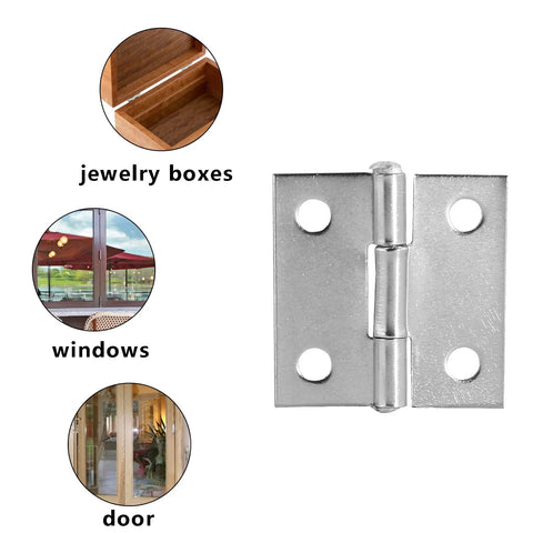 Piutouyar 1-inch stainless steel butt hinge with mounting screws (304 stainless) for boxes, cabinets, doors