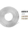Heavy Duty Copper Plated Brake Line Tubing 25 Feet With Fittings Three Sixteenth Inch Outer Diameter For Hydraulic Braking And Fuel Systems