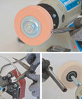 Beast Mode All In One Wet And Dry Belt Sander And Rock Polisher With Variable Speed 1250-10000 RPM polishing metal and wood pieces.