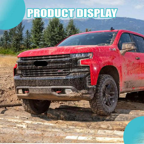 Heavy Duty Black Plastic Front Bumper End Cap Kit With Brackets For 2019 2020 2021 Chevy Silverado 1500 Perfect Up Your Ride Today on red truck