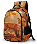Autumn Forest Pumpkin Fox Printed Unisex Backpack With Large Capacity For Everyday Use Made From Durable Polyester Breathable Daypack With Smooth Zipper