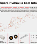 Diagram and components of Front Mount Hydraulic Steering Seal Kit With Pin Wrench HS5157 For HC5345 and related SeaStar cylinders