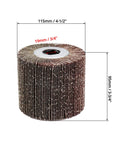 Two Pack Aluminum Oxide Flap Sanding Wheel Drum Burnishing Brush Kit For Metal And Wood, 4.5 Inch Diameter And 4 Inch Width
