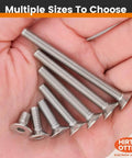 Flat Head Socket Cap Screws Set M3 x 8mm 80 Pcs, DIN 7991, 304 Stainless Steel, Fully Threaded Countersunk Bolts shown in hand