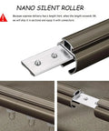 Double Curtain Rod Set Wall Mounted Heavy Duty Track With Silent Rollers, Sliding Drapery System For Windows, Gold Finish 1.8m, Ideal For Living Room Or Bedroom, Use Back Rod For Sheer Muslin And Front Rod For Blackout showing section connector