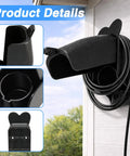 Top Shelf EV Charger Holder Wall Mount With Rainproof Cover For J1772 Connectors Durable Composite Build, showcasing details.
