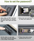 Instructions for setting combo on Hidden Book Safe With Secret Compartment And Combo Lock 8.7 By 6 By 2 Inches Bible Sized Hollow Safe