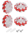 Two Pack Mecanum Wheel Set With Hex Pins And Screws, 66mm By 2.6 Inch ABS Rubber Omnidirectional Wheels For Smart Robot Cars, DIY Builds, Makers And Robotics Projects, Red