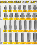 Deep Bolt Extractor Set 28 Piece Kit With Three Eighths Inch Drive For Stripped Broken And Rounded Bolts Lug Nut Removal