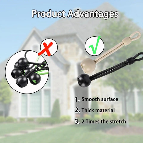 Comparison of bungee balls for 2 Pack Universal Outdoor Roller Shade Replacement Parts Kit With Brackets And End Caps