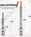 2 Piece Forstner Bit Extension Set Locks On Tight To Standard Drill Bits Adds 3.28 And 5.64 Inch Depth with marked measurements