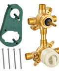 Heavy Duty Solid Brass Shower Rough In Valve With Two To Three Function Integrated Transfer Diverter and Pressure Balancing with mounting plate.