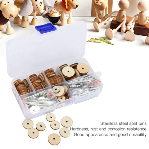50 Set Doll Joints And Cotter Pins Skeleton Movable Joints For Teddy Bear Making Supplies with open storage box