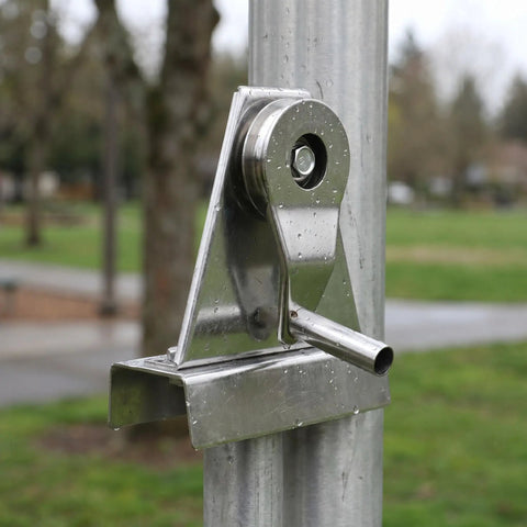 Heavy Duty Stainless Steel Flagpole Pulley And Crank Handle Kit Two Pieces For Smooth Outdoor Flag Raising Hardware on pole