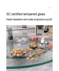 Tempered Glass Lazy Susan Turntable With Aluminum Swivel Bearing, Transparent Round Serving Tray showcasing durability.