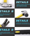 Tough As Nails 8 Oz Claw Hammer Kit Including 376 Precision Cut Steel Nails Built For Hassle Free Picture Hanging Interior Decorating And Weekend DIY Fixes Anywhere with ergonomic grip and forged steel head.