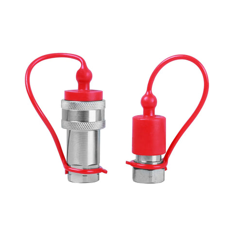3/8 Inch Hydraulic Quick Connect Tractor Coupler ISO 7241 A Ball Valve Type With Two Dust Caps Pioneer Type Interchangeable