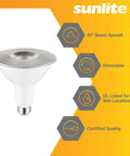 LED PAR38 Long Neck Spotlight Bulb 15W (100W Halogen EQ), 1200 Lumen, 40 Degree Flood Beam, E26 Base, Waterproof, UL Listed image