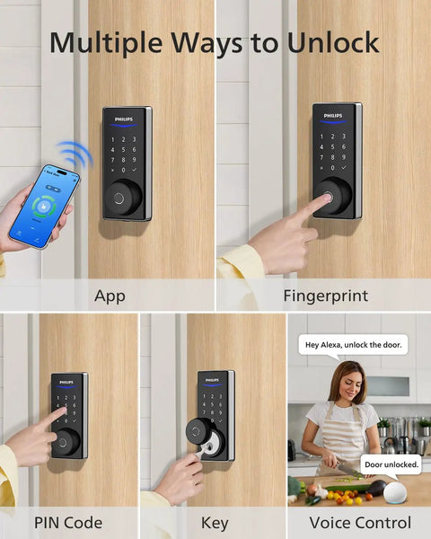 Seamless Wifi Deadbolt With Fingerprint Scanner And Remote App Control For Worry Free Security And No Sweat Keyless Entry Auto Lock That Lets You Kick Back While Your Home Stays Locked Tight