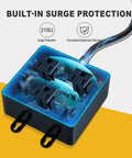 Stop Babysitting Your Shop Vac Automatic Vacuum Switch For Dust Collectors Triggers On With Power Tools Dual Outlet Controller showing surge protection features.