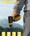 Person holding Kickass Electric Air Duster and Blower for PC and Car Cleaning, compact portable design