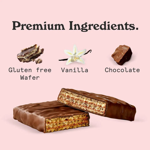 Vanilla Protein Wafer Bar Grab And Go Snack With Ten Grams Of Protein And Two Hundred Three Calories Low Carb No Added Sugar Glute