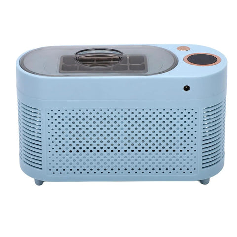 Portable Mini Ice Maker Countertop Chill Factory Makes 10 Clear Ice Cubes In 15 Minutes with transparent lid and compact design.