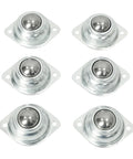 One Inch Roller Ball Bearing Casters Six Pack With Seventy Pound Capacity Each Durable Galvanized Steel Design for smooth gliding.