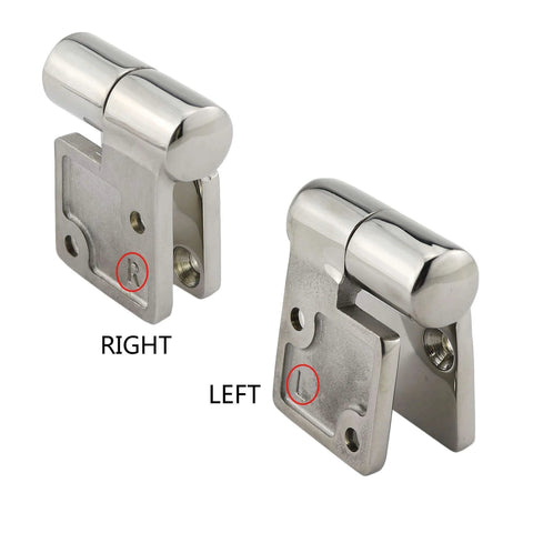 Pair Of Stainless Steel 316 Marine Grade Heavy Duty Left And Right Lift Off Take Apart Hinges With Screws Three Point Five By One Point Five Inches Zero Point Two Inch Thick Durable Cast Hinges For Marine Cabinets Boats And Outdoor Use shown from side view