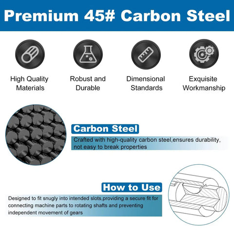 80 Piece Woodruff Key Set Metric Carbon Steel Semicircle Half Moon Keys For Keyways And Flywheels Includes 8 Sizes With 10 Pieces Each Built For Auto And Industrial Gearheads with focus on premium 45# carbon steel and usage.