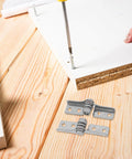 Installation of Heavy Duty Adjustable Friction Hinge Kit For Doors And Cabinets With Damping So It Stays Put At Any Angle 0.8 Nm Torque Stainless Steel Left And Right 2 Pack Buffer Hinge Dampers For Quiet Smooth Motion And Multi Position Hold VILLFUL on wooden panel