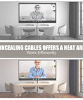 Super Sleek Silicone Wall Cable Track With Side Access Lid For Heavy Duty Wire Clutter Zero Sweat Peel Stick Mount For Living Room Entertainment Center Directly On Drywall Safe Storage, displaying neatly concealed cables in a modern workspace.