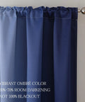 Dope Ombre Navy Blue And White Blackout Curtains For Bedroom And Living Room 95 Inch Long Room Darkening Panels Set Thermal