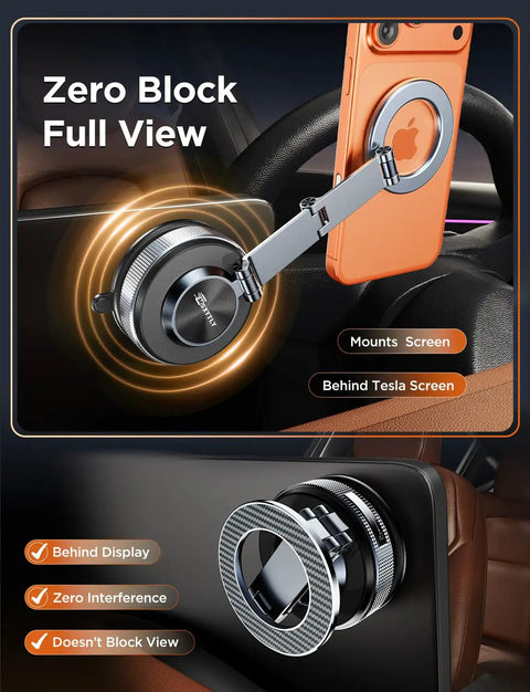 Magnetic Car Phone Holder With 360 Degree Adjustable Foldable Mount Nano Gel Base And Vacuum Lock Zinc Alloy Carbon Fiber for iPhone