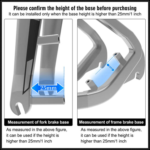 Diagram showing measurements for Disc Brake Adapter 160mm For Front And Rear Calipers, 25mm base requirement for installation.