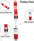 High Strength Aluminum Bike Seat Post Quick Release Pin M6x65mm Clamp Bolt For Easy Secure Seat Height Adjustment with red lever