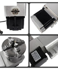 Heavy Duty CNC Rotary Axis Fourth And Fifth Index Head With Harmonic 50 To 1 Drive Nema 34 Stepper Motor shown from multiple angles.