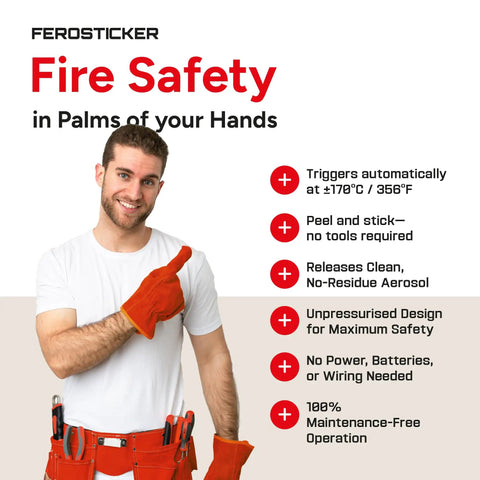 Heat Activated Automatic Fire Suppressant Aerosol Extinguisher Unit For Pickup Truck Rv Camper And Home Garage Instant Trigger setup with user.