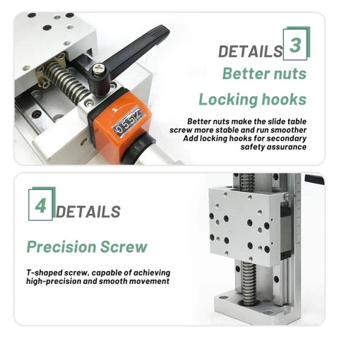 Kickass T Type Digital Manual Z Axis Linear Actuator With Sleek Built In Display features better nuts and a precision screw for smooth operation.