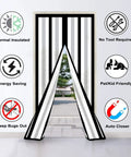 Magnetic Insulated Door Curtain With Hands Free Self Closing Privacy Screen For Year Round Comfort, fits doors up to 36 x 82 inches.