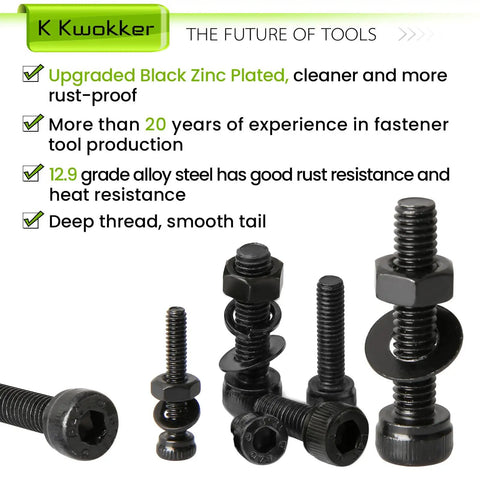 Massive 1710 Piece Metric Bolt Set With M2 M3 M4 Screws Nuts Washers Hex Socket Head Cap Screws 12.9 Alloy Steel Pro Grade